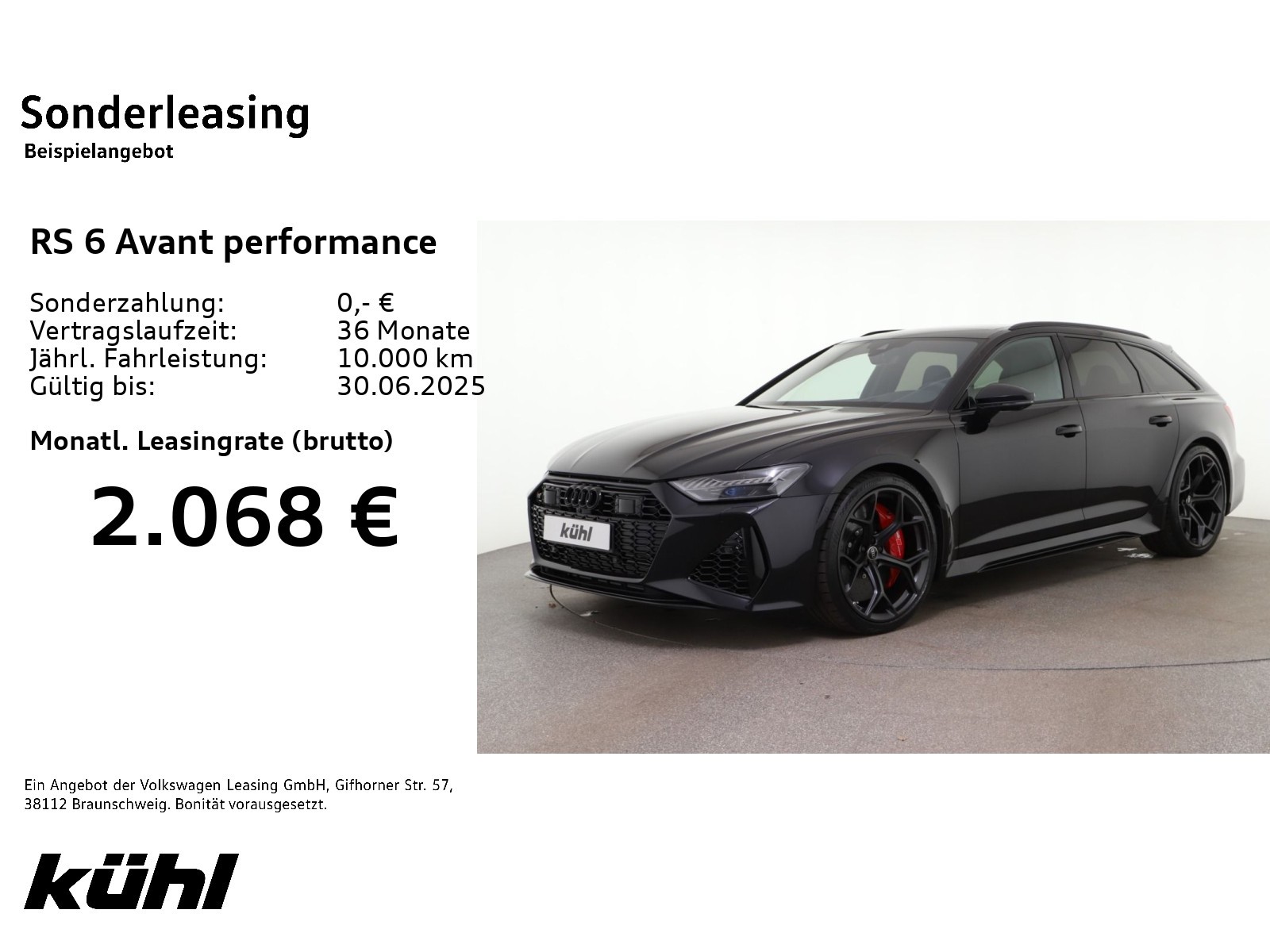 RS 6 Avant performance RS-Dynamikpaket plus RS-Sportabgasanlage AHK