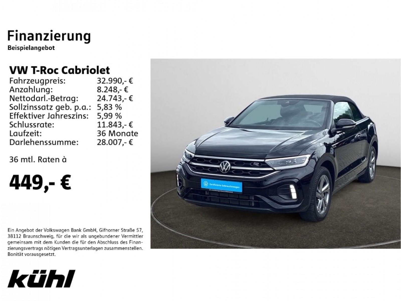 T-Roc Cabriolet 1.5 TSI R-Line Navi,AHK,LED