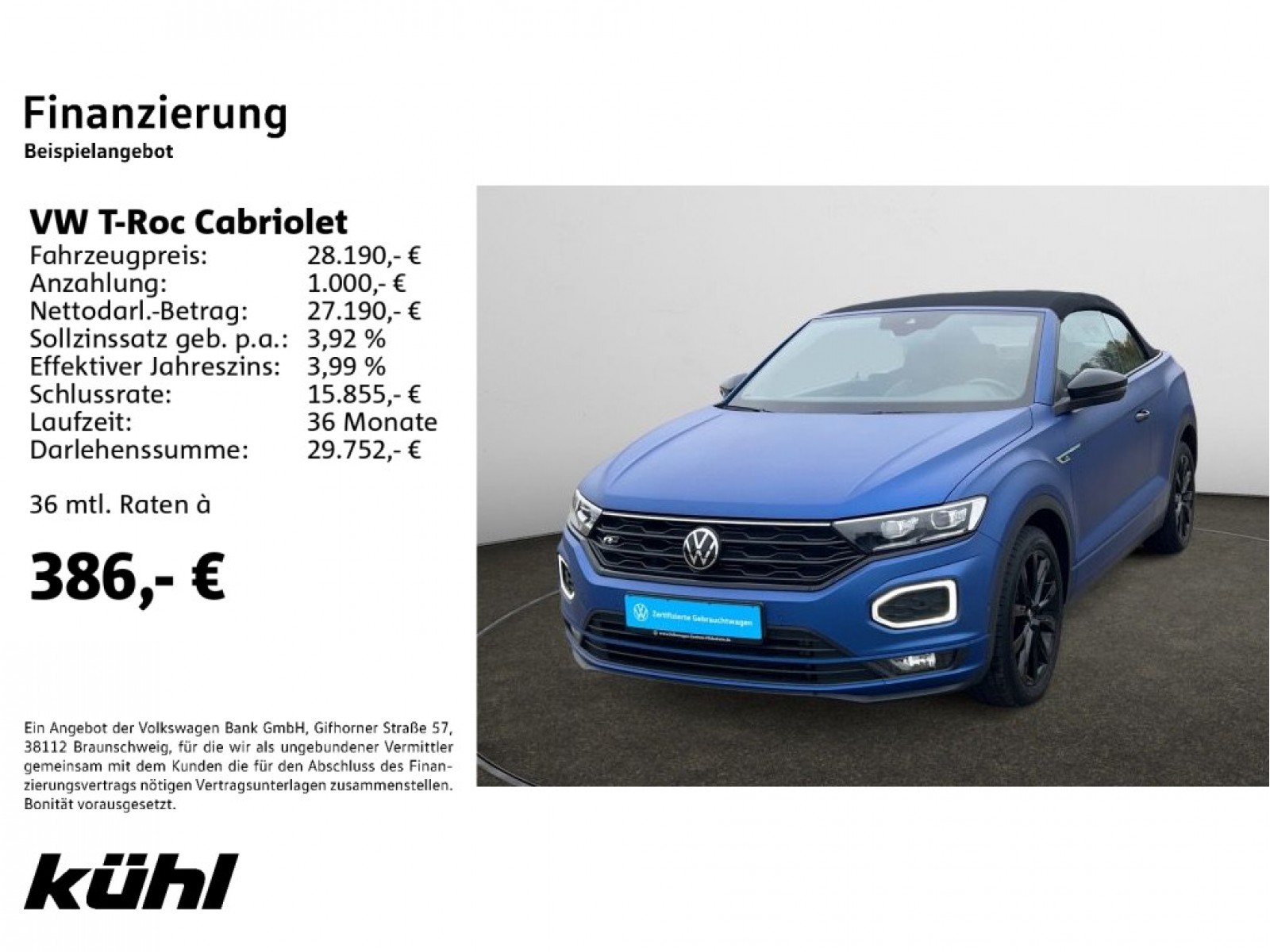 T-Roc Cabriolet 1.5 TSI DSG R-Line Navi, AHK, LED